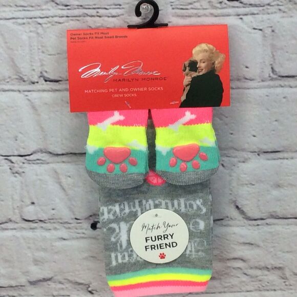 Marilyn Monroe Matching Pet/Owner Low Cut Socks Happy Hour Womens O/S Small Dog - Picture 1 of 6